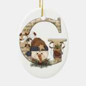 Letter Art - G - kerstsnowman Ornament (Achterkant)
