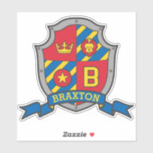 Letter B aangepaste naam Braxton leeuw ridders kui Sticker (Vel)