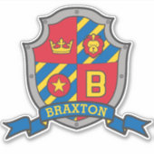 Letter B aangepaste naam Braxton leeuw ridders kui Sticker (Voorkant)