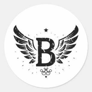 Letter B, alfabet B, cadeau Ronde Sticker