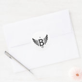 Letter B, alfabet B, cadeau Ronde Sticker (Envelop)