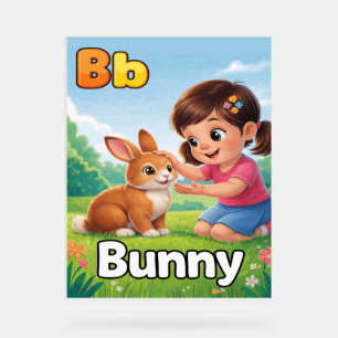 Letter B Alfabet Poster – B is voor Bunny – Schatt