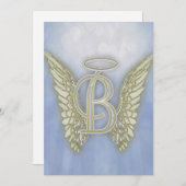 Letter B Angel Monogram Kaart (Voorkant / Achterkant)