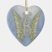 Letter B Angel Monogram Keramisch Ornament (Rechts)