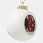 Letter B Christmas Bell Personalized Initial Keramische Bal Ornament (Links)