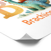 Letter B, Dinosaur Alphabet Waterverf Poster (Hoek)