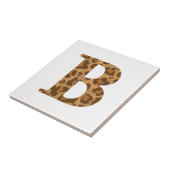 Letter B First Name Monogram Initiaal Leopard Prin Tegeltje (Zijkant)
