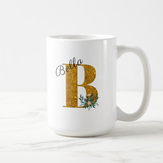 Letter B Golden monogram  Koffiemok (Rechts)
