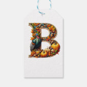 Letter B in Thanksgiving style Cadeaulabel (Achterkant)