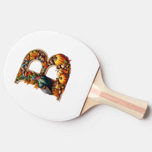 Letter B in Thanksgiving style Tafeltennisbatje (Zijkant)