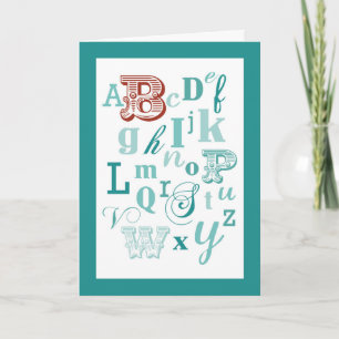 Letter B Initiaal naam Alphabet Birthday Blauwgroe Kaart