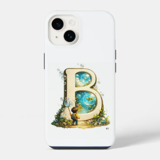 Letter B Initiaal | Waterverf Alfabet Cadeau iPhone 14 Hoesje