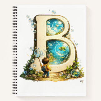 Letter B Initiaal | Waterverf Alfabet Geschenk Notitieboek