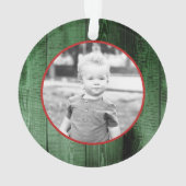 *~* Letter B-kerstfotograaf Rustic Wood AP44 Ornament (achterkant)