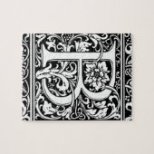 Letter B Medieval Monogram  Initiaal Legpuzzel (Horizontaal)