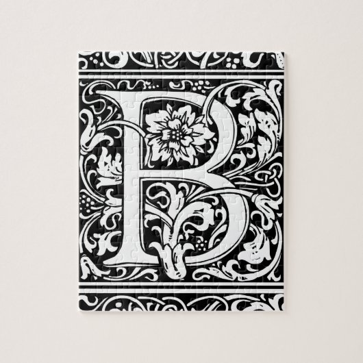 Letter B Medieval Monogram  Initiaal Legpuzzel (Verticaal)