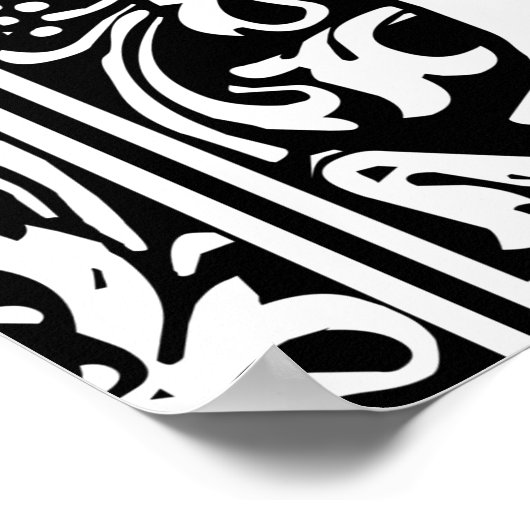 Letter B Medieval Monogram Initiaal Poster (Hoek)