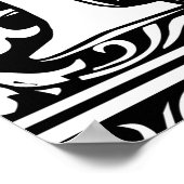 Letter B Medieval Monogram  Initiaal Poster (Hoek)