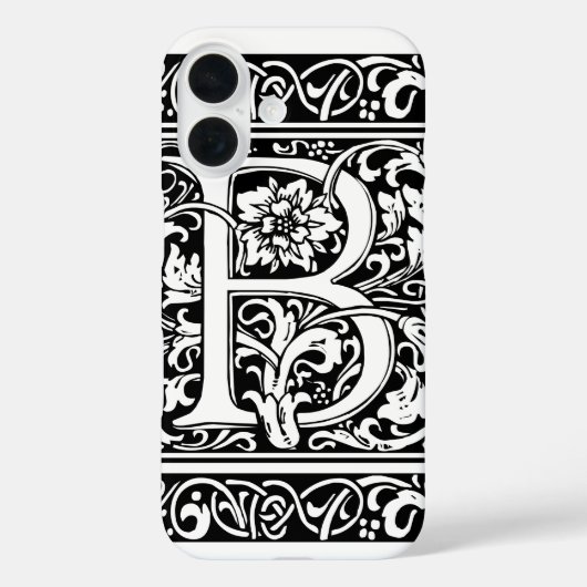 Letter B Middeleeuws Monogram Art Nouveau Case-Mate iPhone Case (Achterkant)