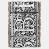 Letter B Middeleeuws Monogram Art Nouveau Deken (Voorkant Verticaal)