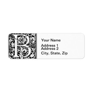 Letter B Middeleeuws Monogram Art Nouveau Etiket