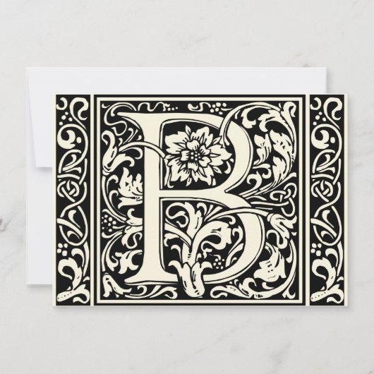 Letter B Middeleeuws Monogram Art Nouveau Kaart (Voorkant)