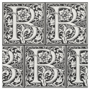 Letter B Middeleeuws Monogram Art Nouveau Stof
