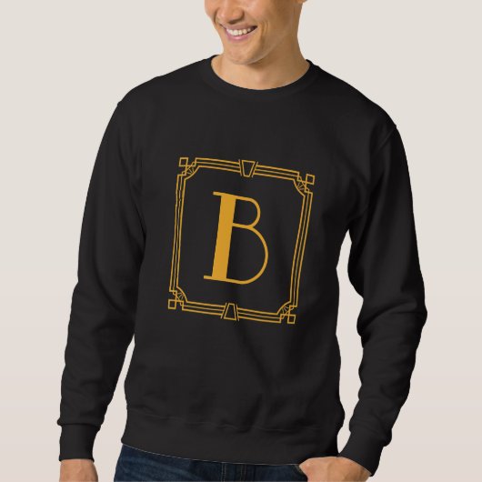 Letter B Monogram Alphabet B Initial Geometric Dec Trui (Voorkant)