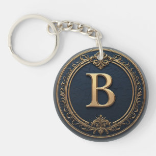 🔷 Letter B Monogram Geschenk voor Hem 🔑 Sleutelhanger