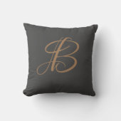 Letter B Monogram Initiaal Aangepast Kussen (Voorkant)