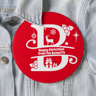 Letter B Monogram Initiaal Familienaam Greep Ronde Button 6,0 Cm