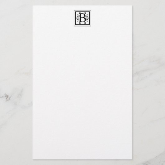 Letter B Monogram Stationery Briefpapier (Voorkant)