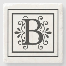 Letter B Monogram Stone Onderzetters