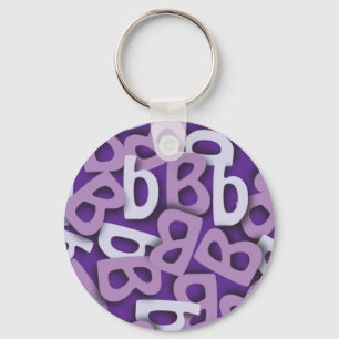 Letter B Paars Sleutelhanger