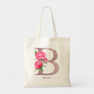 Letter B Persoonlijke naam monogram bridesmaid Tote Bag