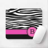 Letter B roze Monogram Zebra Muismat (Met muis)