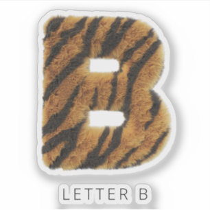 Letter B tijgerbont Sticker