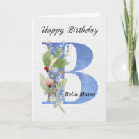 Letter B Verjaardag Aangepaste naam Haar Blauwe Mo