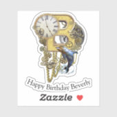 Letter B Verjaardag aanpasbare Sticker (Vel)