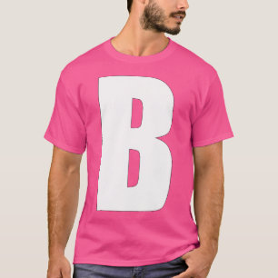 Letter B Vetgedrukte witte hoofdstad B voor teamna T-shirt