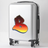 Letter B - vlammen Sticker (Koffer)