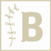 Letter B wit + neutraal ABC alfabet Baby Blocks Sticker (Voorkant)