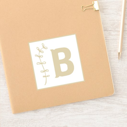Letter B wit + neutraal ABC alfabet Baby Blocks Sticker (Notitieboek)