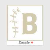 Letter B wit + neutraal ABC alfabet Baby Blocks Sticker (Vel)