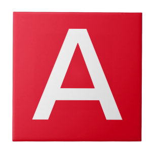 Letter-bestanden - wit op rood tegeltje