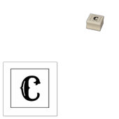 Letter C 1 inch rubberen stempel (Gestempeld)