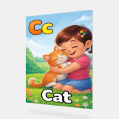 Letter C Alphabet Poster – C is for Cat  Cute Kids (Angle)
