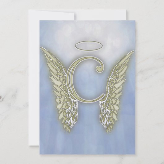 Letter C Angel Monogram Kaart (Voorkant)