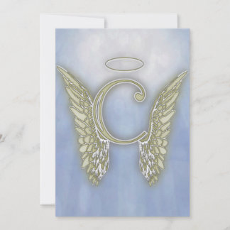 Letter C Angel Monogram Kaart