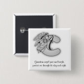 Letter C-angelmonogram alfabet Vierkante Button 5,1 Cm (Voorkant /achterkant)